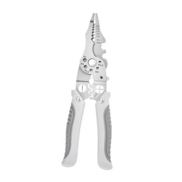 Imagem de Gralara Descascador de fios portátil, aço de alto carbono, multifuncional, ferramenta de fiação manual, ferramenta de descascamento de fios, Cinza