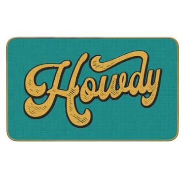 Imagem de Mingnei Tapete de porta Howdy rosa choque engraçado para cozinha doméstica, tapete de porta Howdy, Howdy Cowgirl Preppy capacho para casa, cozinha, frente, interior, exterior, tapete de entrada 76 x