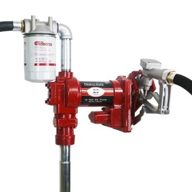 Imagem de PRUNkuar Bomba de transferência de combustível de 12 V com bocal manual, bomba de transferência de diesel CC de alto fluxo de 20 GPM, bomba de transferência resistente a gás com filtro para gasolina,