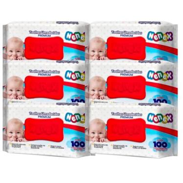Imagem de Kit 6 Toalhas Umedecidas Nenex Premium Vegano - 600 Unidades