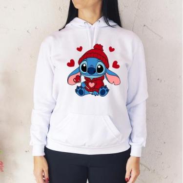 Imagem de Moletom Flanelado Estampado Desenho Canguru Blusa Casaco Algodão Femin