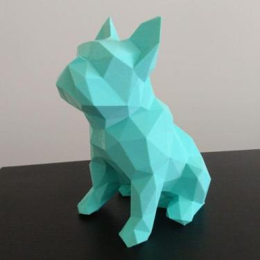 Imagem de Bulldog 20 Cm Decorativo, Cachorro, Decoração, Enfeite - Toque 3D, Azu