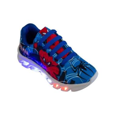 Imagem de tenis infantil com led masculino homen aranha - infinitty, Azul, 31