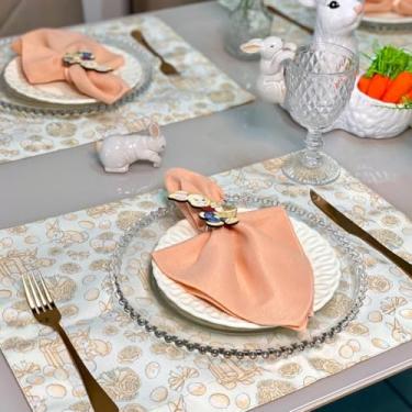 Imagem de Kit 6 Jogos Americanos com 6 Guardanapos e 6 Pg Páscoa Colorido Póa (COELHINHO LARANJA - GUARDANAPO SALMÃO - PG COELHO TRADICIONAL)