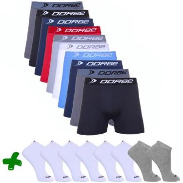 Imagem de Kit 10 Boxer Microfibra + 8 Pares Meia Sport Dorbe, GG