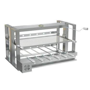 Imagem de Churrasqueira Grill Elevatória Gourmet Inox 6 Espetos Uruguaia - Lider
