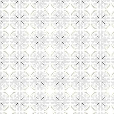 Imagem de Papel Parede Azulejo Flor Cinza Cozinha Banheiro E Lavatório