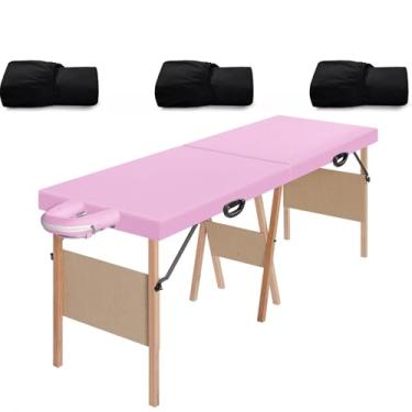Imagem de Maca Dobrável Real 200kg Estética Massagem + 3 Lençol Lavável (Maca Rosa - 3 Lençol Preto)