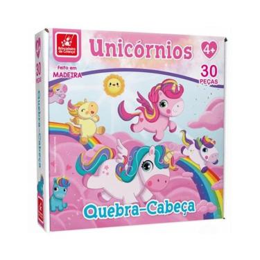 Imagem de Quebra-Cabeça Unicórnio 30 PÇ Brincadeira de Criança 2464