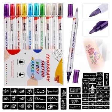 Imagem de Marcadores de Tatuagem Temporária Hawink ZYH2208001KIT - 10 Marcadores