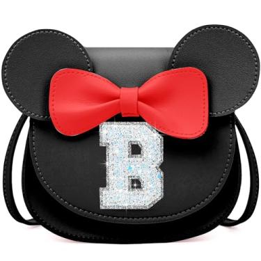 Imagem de Presentes de aniversário para meninas pequenas, presentes para meninas pequenas, bolsa de mão com mouse e carteira infantil para meninas, Preto, B