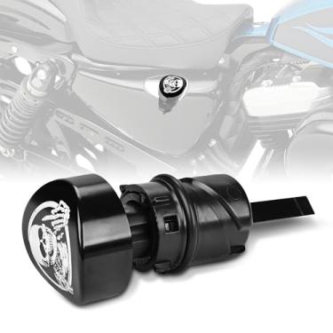 Imagem de Proyoureye Vareta de óleo de motor de motocicleta para Harley Sportster Iron XL 883 1200 e Forty Eight (2004-2021) Indicador de nível de óleo da tampa do tanque de óleo (caveira)
