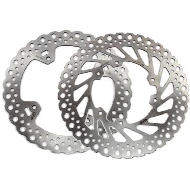 Imagem de Discos de freio dianteiros traseiros rotores para Honda-HM CRE F 250 R 2004-2009, acessórios de substituição de motocicleta prata