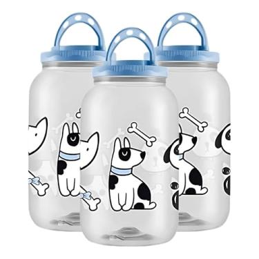 Imagem de 3 Porta Ração Cachorro Gato com Alça 3,6LT Container Multiuso (Dog Azul)