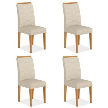 Imagem de Kit 4 Cadeiras Estofadas Everest Comfort Cinamomo/suede Bege - M.a - A