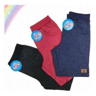Imagem de Kit 3 Bermudas De Moletinho Jeans Infantil Menino - Paraíso do Conjunt