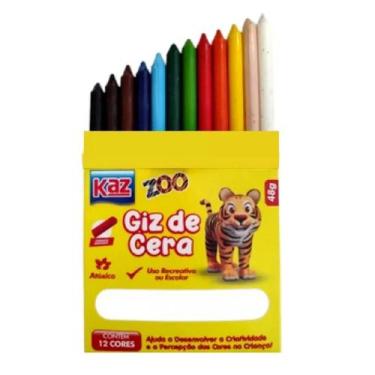 Imagem de Kit Giz De Cera 12 cores 48g - Kaz