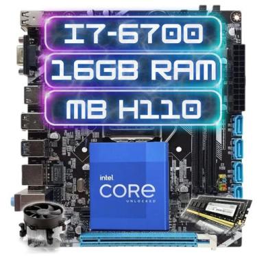 Imagem de Kit Gamer Upgrade Intel i7-6700 + Placa Mãe H110 + 16GB RAM DDR4 + Coo