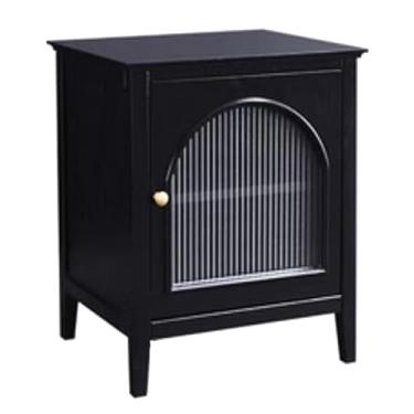 Imagem de Mesa de cabeceira grande para quarto com suporte de madeira moderna estilo nórdico ajustável, divisória interna de vidro, móveis de cabeceira