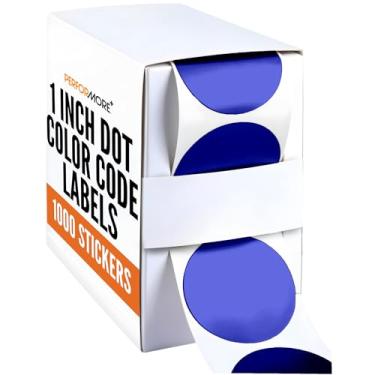 Imagem de PERFORMORE Etiquetas de código de cor fosca de 2,5 cm para codificação e organização de cores, adesivos de pontos autoadesivos fortes coloridos redondos, 1000 adesivos por rolo, em caixa de