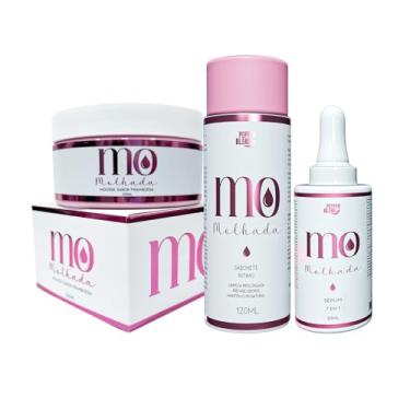 Imagem de Kit Banho Serum Premium 7/1 Clareador de Manchas Mousse Hidratante Corporal Framboesa Sabonete Copaíba