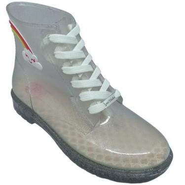 Imagem de Bota Molekinha Menina Infantil Translucida com Glitter, Cristal prata,