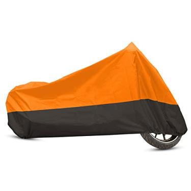 Imagem de uxcell Capa de motocicleta capa de motocicleta para todas as estações universal scooter à prova d'água chuva ao ar livre proteção solar 180T L laranja preto