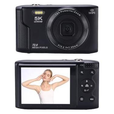 Imagem de Câmera Digital 5K para Fotografia, UHD WiFi AutoFocus 72 MP 16x Zoom Compact Point Shoot Câmera de Vlogging, Câmeras Compactas de WiFi HD Com 8 Modos de Fotografia para Viagens