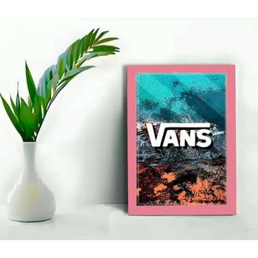 Imagem de Genérico, Quadro Decorativo Vs Horizonte Sala Quarto +Vidro 33x25 A4 Cor:Rosa