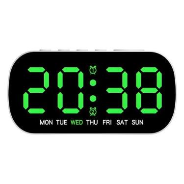 Imagem de Despertador Digital Alimentado Por USB LED Modo Noturno Snooze Alarme 