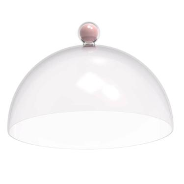 Imagem de Cúpula de Plástico 25cm para Bolos Tortas Doces Pratos Bubble Crippa Rosa Himalaia