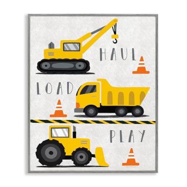 Imagem de Stupell Industries Haul Load Play Trucks Gray Framed Giclee Art, design por Elizabeth Tyndall, 16 x 20