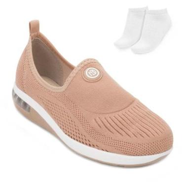 Imagem de Tênis Slip On Modare Ultraconforto e Meia MD25-73202, 38, Nude