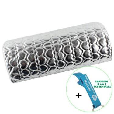 Imagem de Apoio de Mão para Manicure Almofada Prata + Chaveiro CBRN18451 - COMME