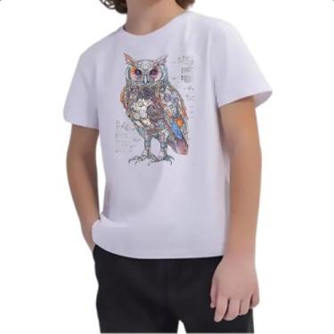 Imagem de Camiseta Infantil Coruja Mecanica Interna Cyberpunk - Alearts, 6