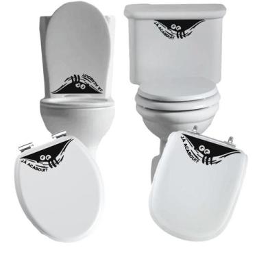 Imagem de Adesivo espiando 1 vaso sanitário privada caixa acoplada descarga azul