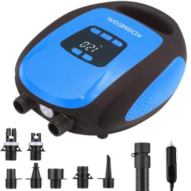 Imagem de Bomba elétrica portátil, bomba SUP para prancha de remo, compressor de ar profissional de 20PSI com desligamento automático, função de esvaziamento e conector de carro 12V DC para infláveis, caiaques
