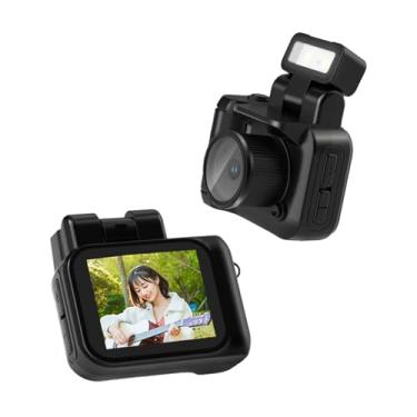 Imagem de Câmera mini chaveiro, mini câmera digital retrô tamanho 1080p, filmadora de vídeo pequena de 3,7 cm, com base de carregamento e flash LED