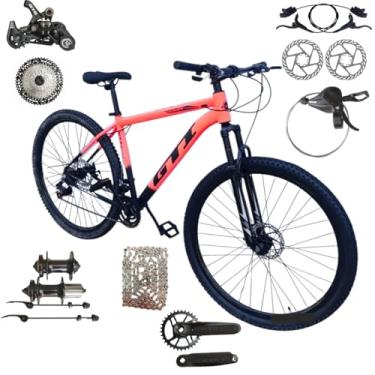 Imagem de Bicicleta Aro 29 GTI Roma 12 Velocidades MTB Index Disco Hidráulico Suspensão 80mm Unissex (Laranja/Preto, 19)