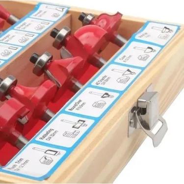 Imagem de Jogo De Fresas Tupia C/15 Pçs 6mm C/ Maleta Super Resistente !! - Sa, 