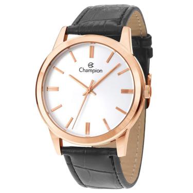 Imagem de Relógio Champion Feminino Dourado Rosê Couro Cn20702z