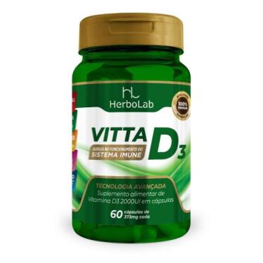 Imagem de Vitamina D3 Em Cápsulas 2.000 UI Alta concentração 60 cápsulas - HERBO