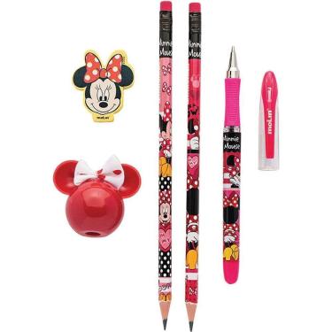 Imagem de Kit Escolar Minnie 1CAN+2LAP+1BORR+1APONT