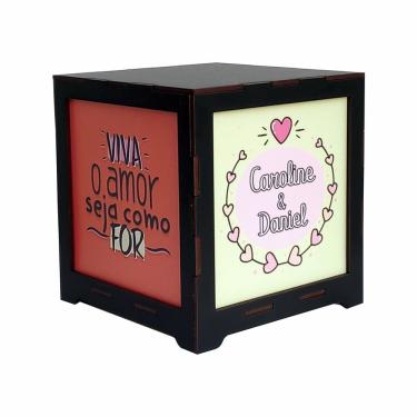 Imagem de Luminária Box Namorados Nome Personalizado Viva O Amor