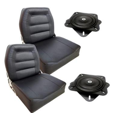 Imagem de Par de Cadeiras Almofadadas para Barco de Alumínio ou Lancha + Bases G