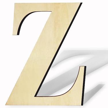 Imagem de BIUWING Letras De Madeira Inacabadas 17", Em Branco Para Decoração Parede, Grandes Sem Pintura, Aniversários E Festas Casamento, Alfabeto Grande Z