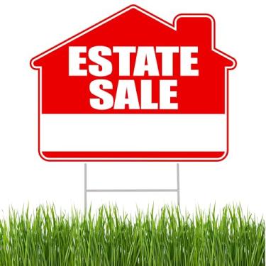 Imagem de Rogue River Tactical Placa De Quintal Para Venda Imóveis, Dupla Face, Com Estaca, Grande - 43 Cm Por 33