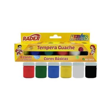 Imagem de Tinta Guache 6 cores 15ml Radex