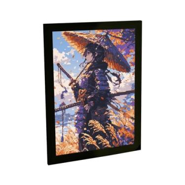 Imagem de Quadro Decorativo Samurai Mulher Ilustração 8 Bits Animes Games