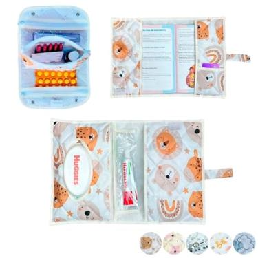 Imagem de Necessaire Porta Remédios Portátil + Porta Fraldas, lenço Umedecido e Pomada + Porta Caderneta de Vacinação Para Bebê(COALA)
